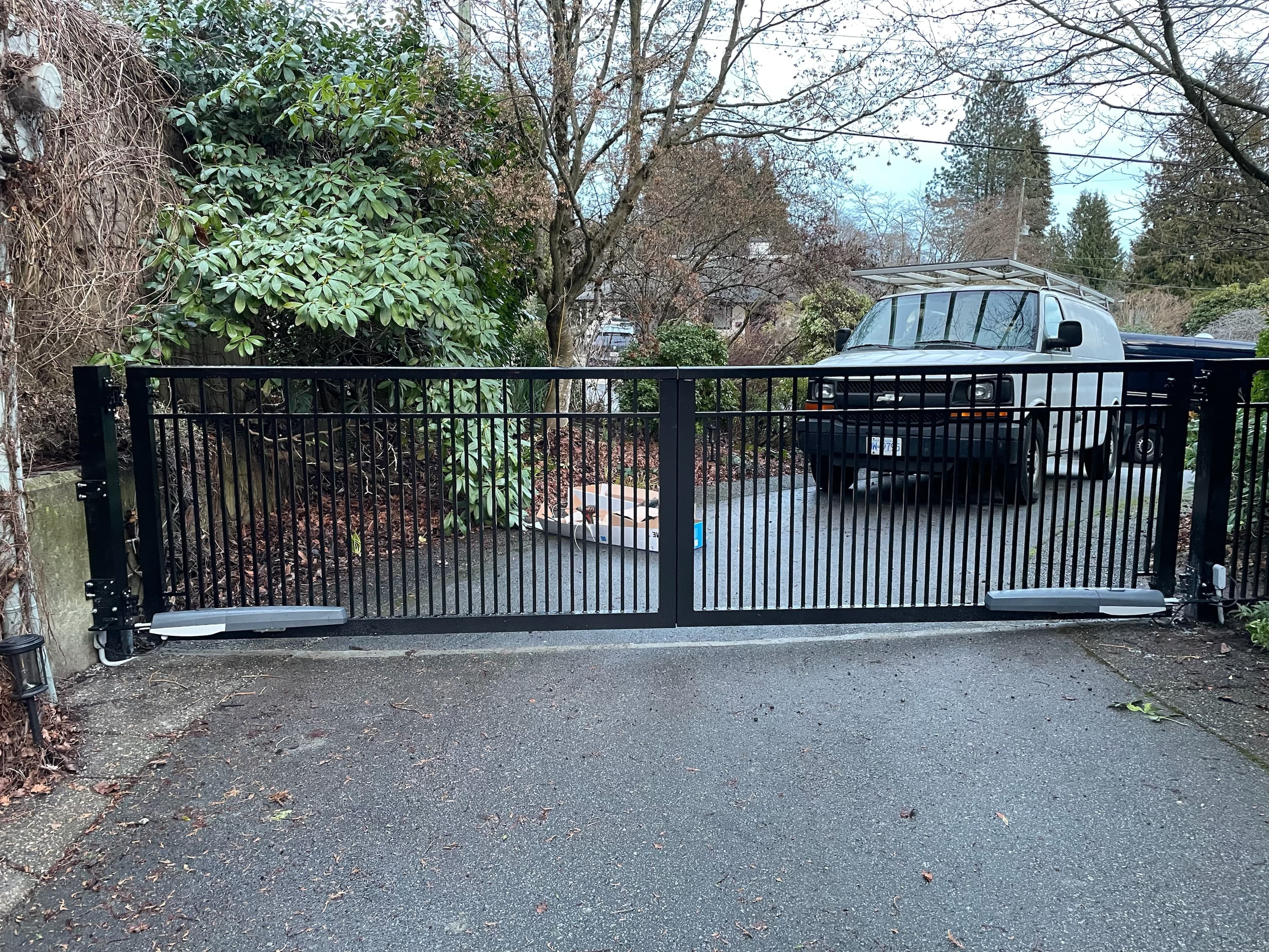 Custom outdoor iron railing enhancing a residential facade