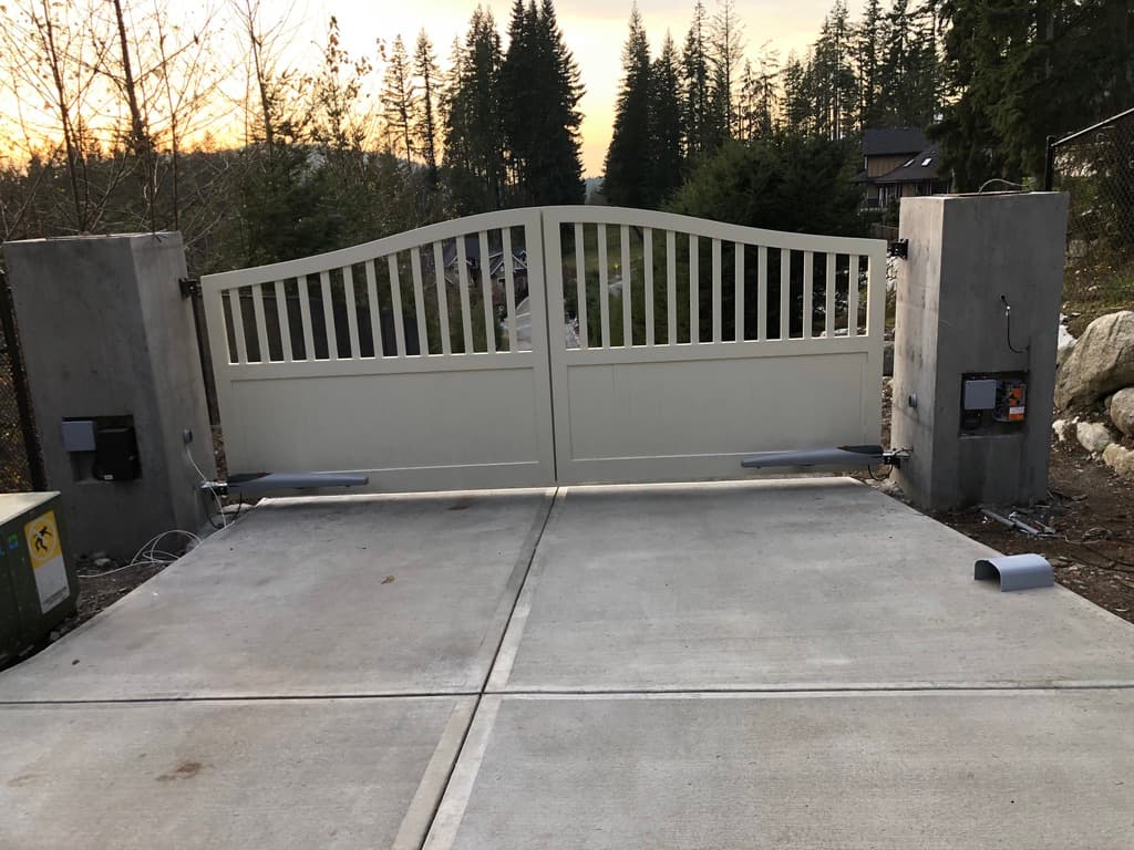 Ornamental iron railing on an exterior stair