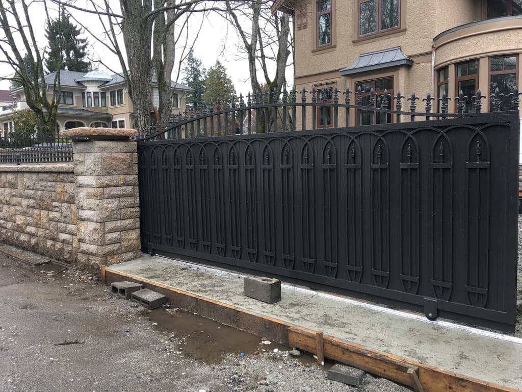 Iron stair railing with decorative detail